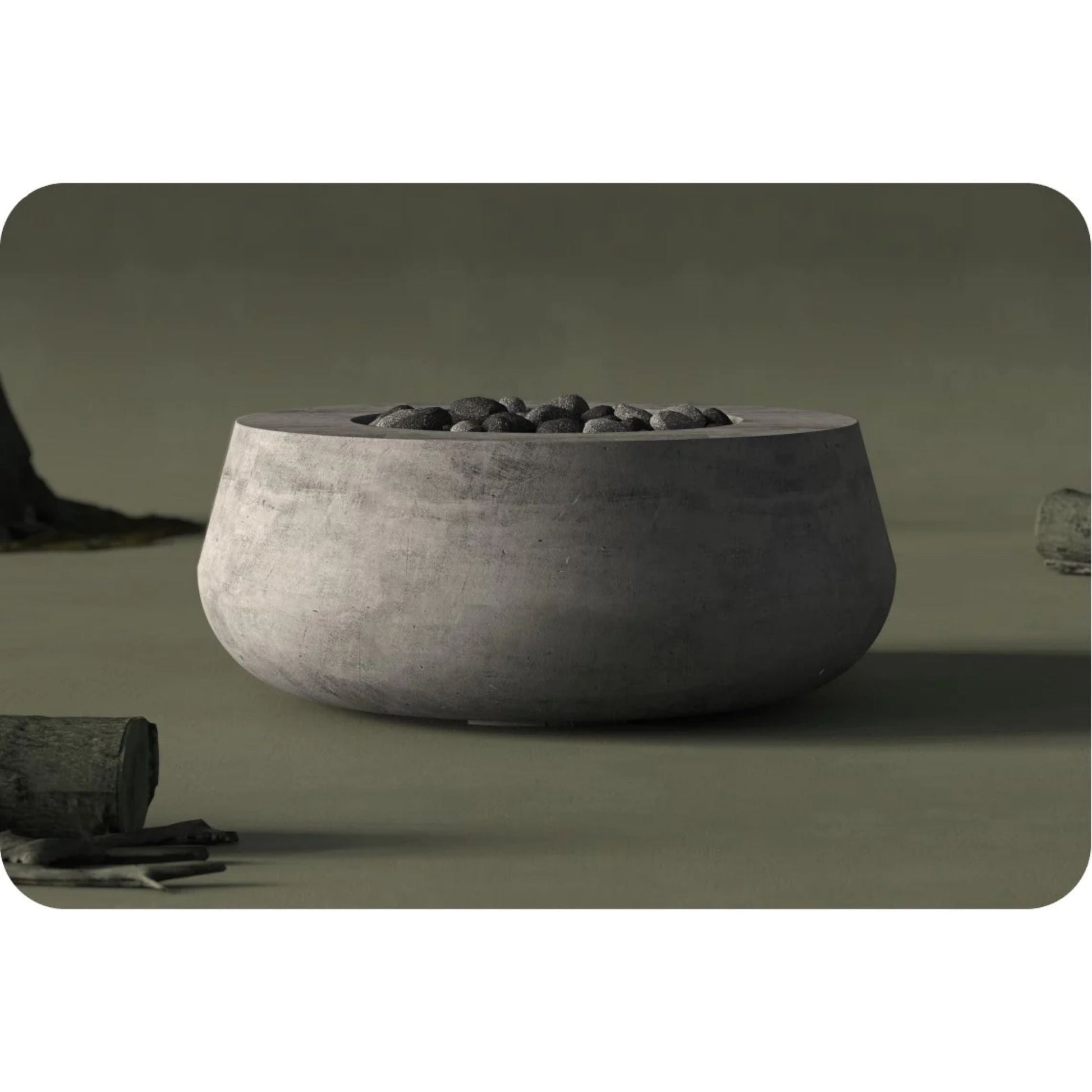 Prism Hardscapes Oasis 42" Ultra White Liquid Propane Glass Fiber Reinforced Cement Fire Pit Bowl