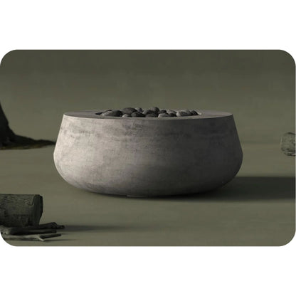Prism Hardscapes Oasis 42" Ultra White Liquid Propane Glass Fiber Reinforced Cement Fire Pit Bowl