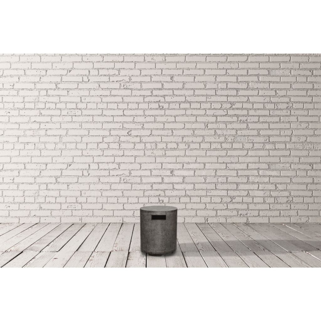 Prism Hardscapes Orinda 15" Ultra White Round Concrete Propane Tank Enclosure