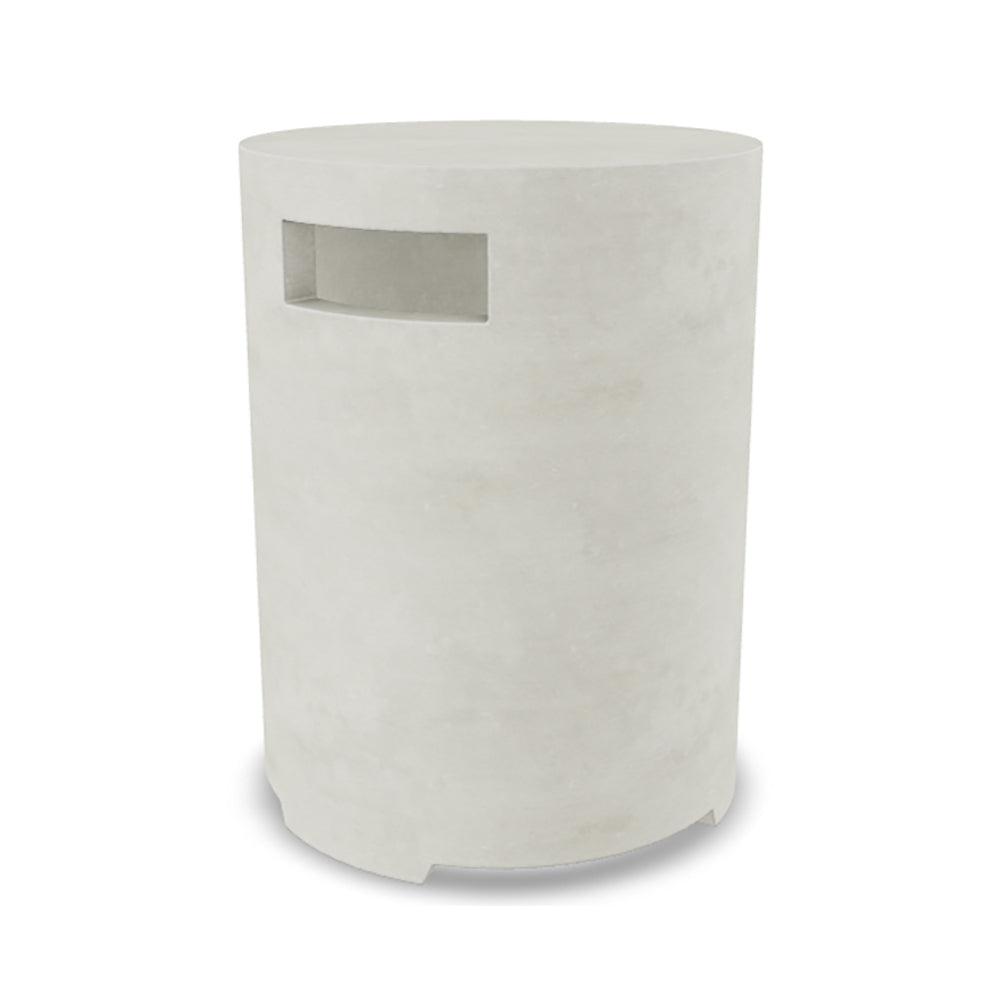 Prism Hardscapes Orinda 15" Ultra White Round Concrete Propane Tank Enclosure