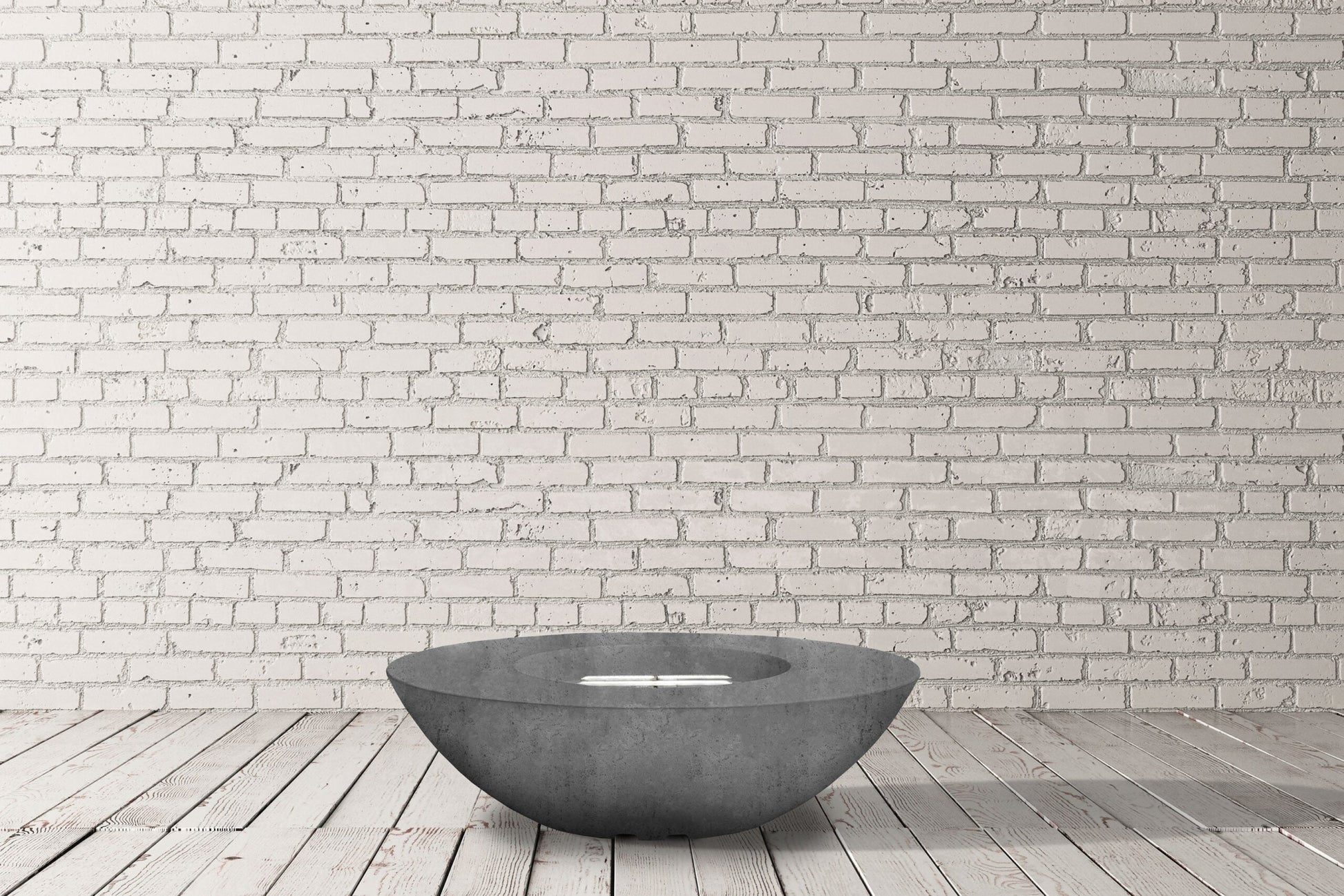 Prism Hardscapes Ovale 60" Coastal Modern Concrete Propane Gas Fire Bowl