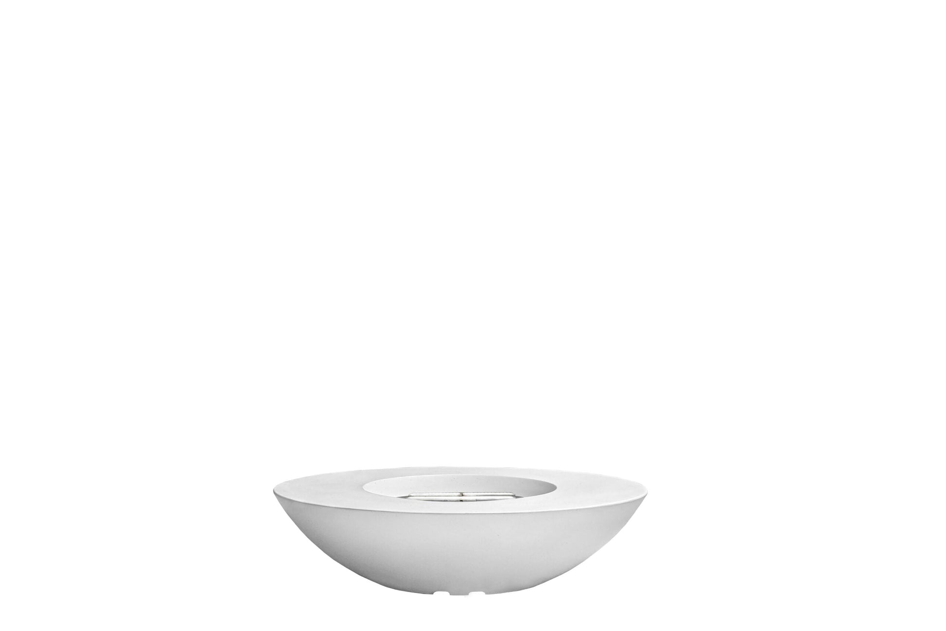 Prism Hardscapes Ovale 60" Ultra White Modern Concrete Natural Gas Fire Bowl
