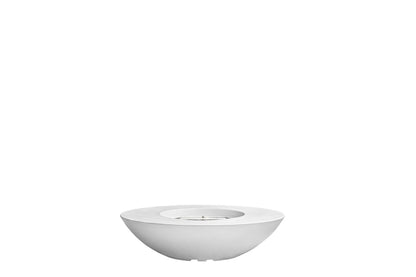Prism Hardscapes Ovale 60" Ultra White Modern Concrete Natural Gas Fire Bowl