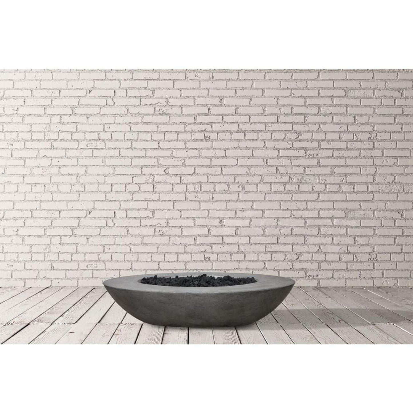 Prism Hardscapes Ovale 79" Coastal Glass Fiber Reinforced Cement Liquid Propane Fire Pit Bowl