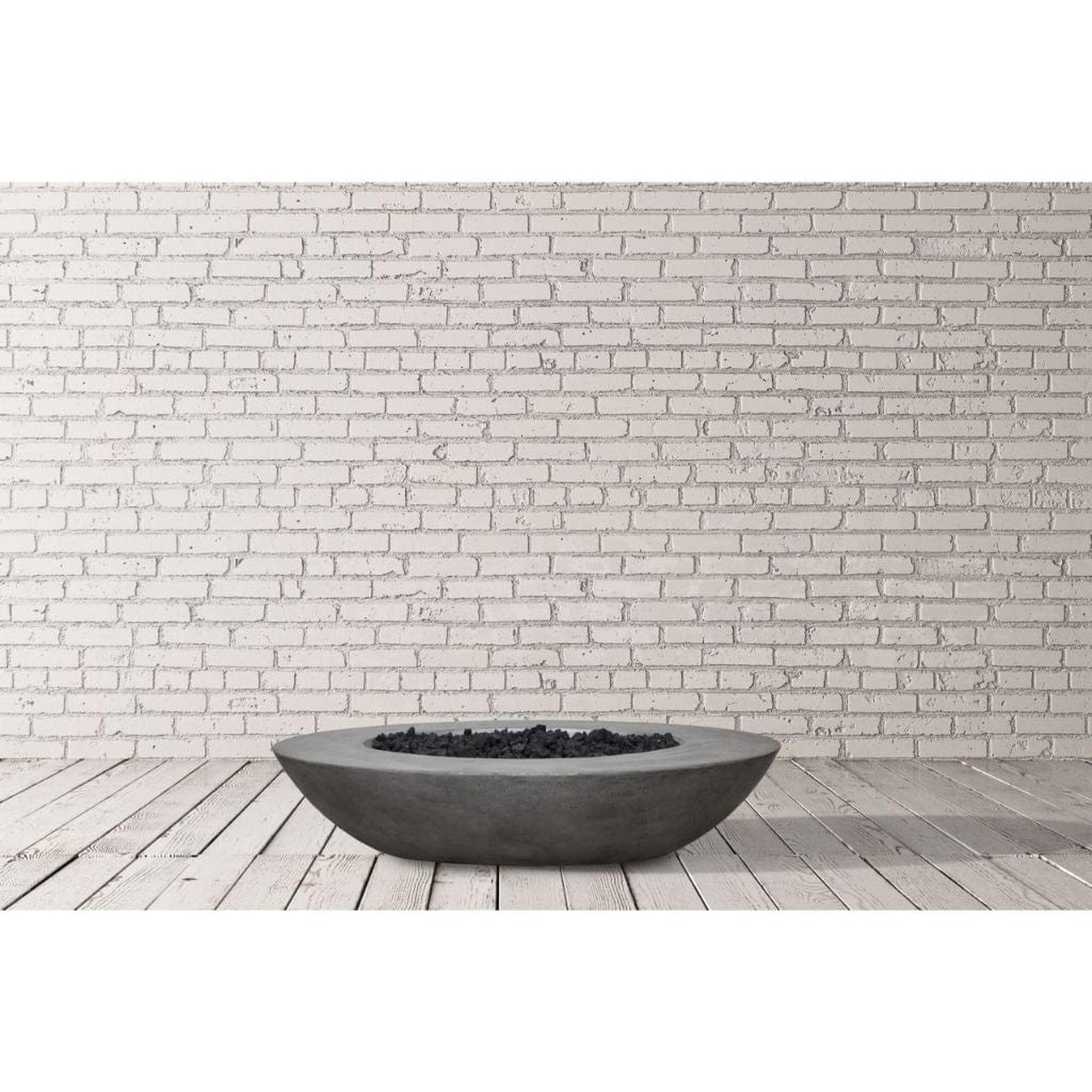 Prism Hardscapes Ovale 79" Coastal Glass Fiber Reinforced Cement Liquid Propane Fire Pit Bowl