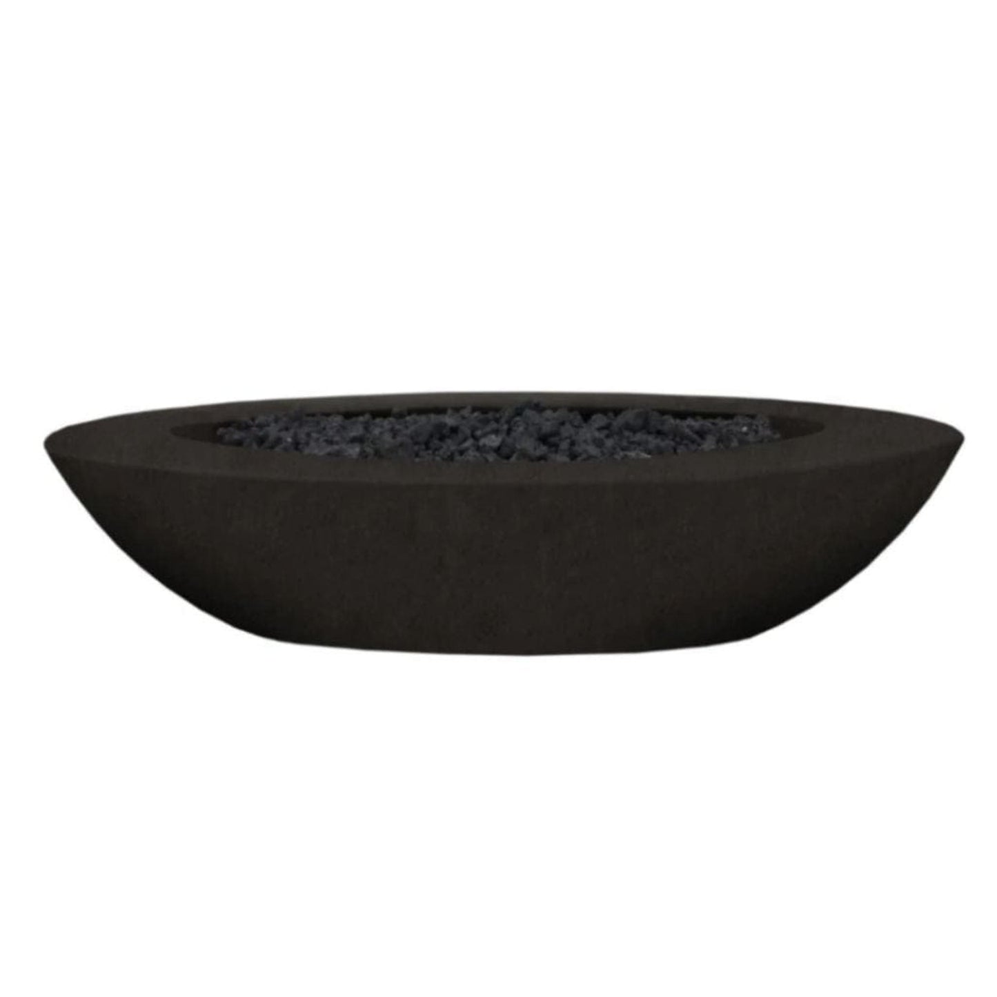 Prism Hardscapes Ovale 79" Ebony Glass Fiber Reinforced Cement Natural Gas Fire Pit Bowl