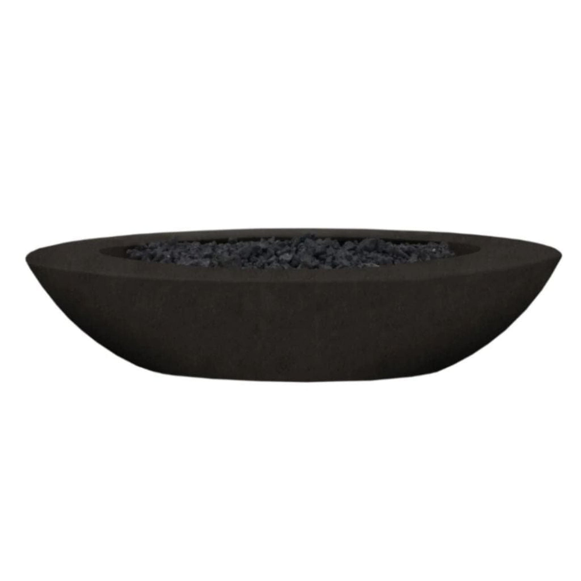 Prism Hardscapes Ovale 79" Ebony Glass Fiber Reinforced Cement Natural Gas Fire Pit Bowl