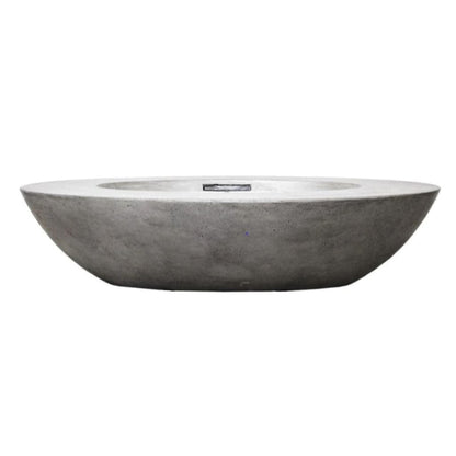 Prism Hardscapes Ovale 79" Pewter Glass Fiber Reinforced Cement Natural Gas Fire Pit Bowl