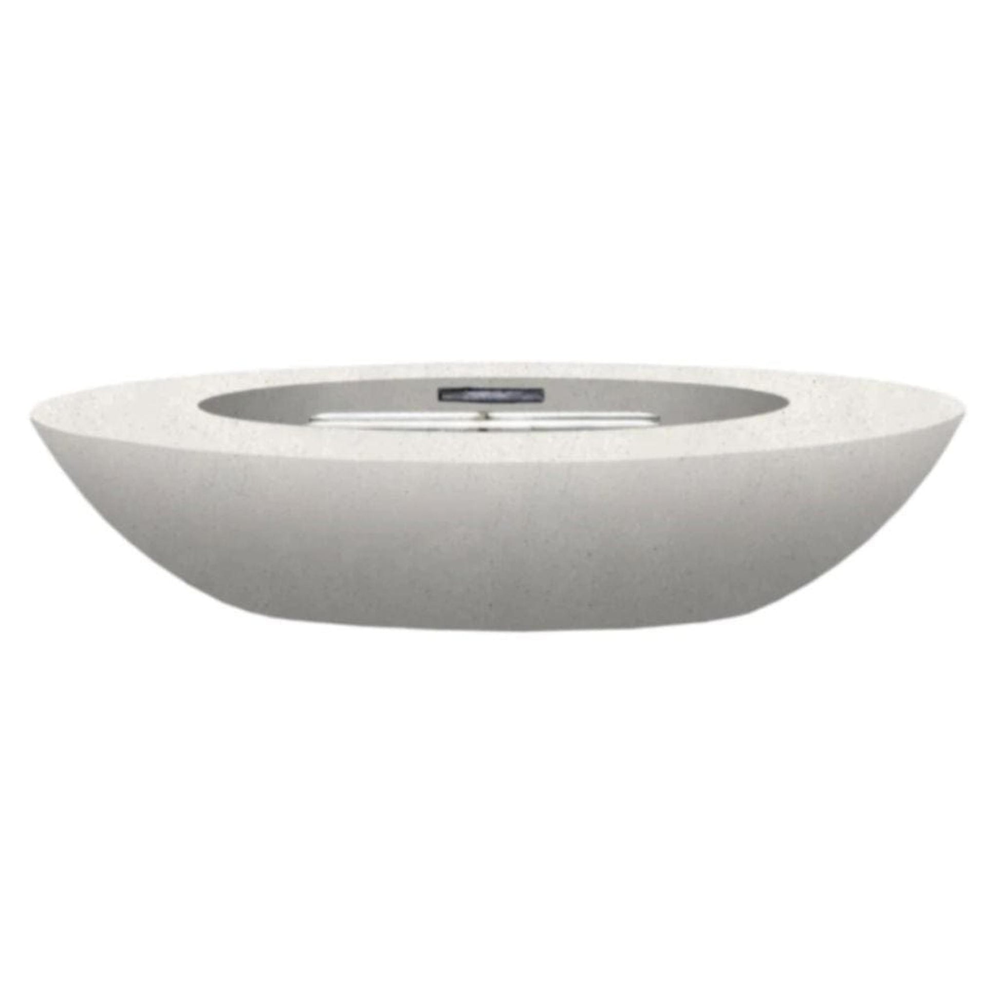 Prism Hardscapes Ovale 79" Ultra White Glass Fiber Reinforced Cement Liquid Propane Fire Pit Bowl