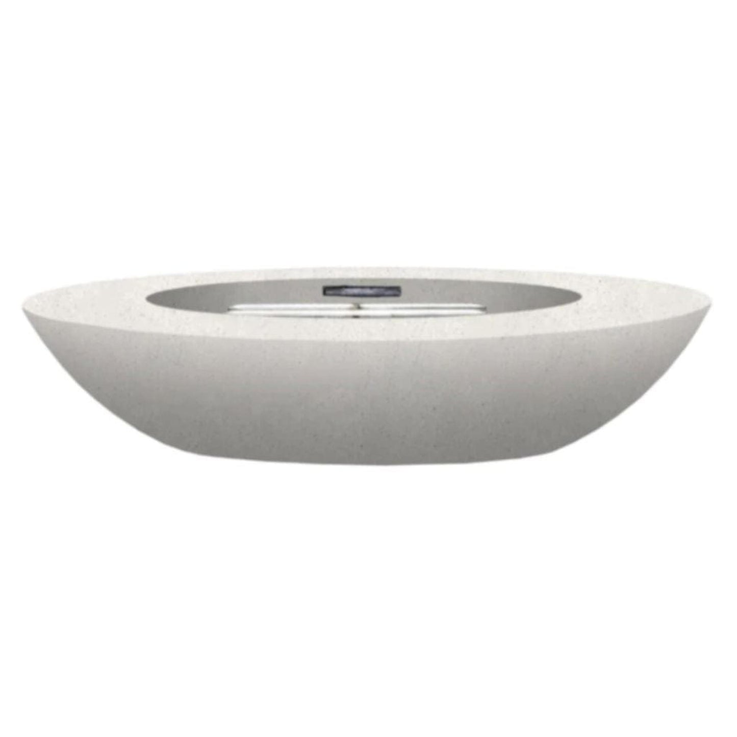 Prism Hardscapes Ovale 79" Ultra White Glass Fiber Reinforced Cement Natural Gas Fire Pit Bowl