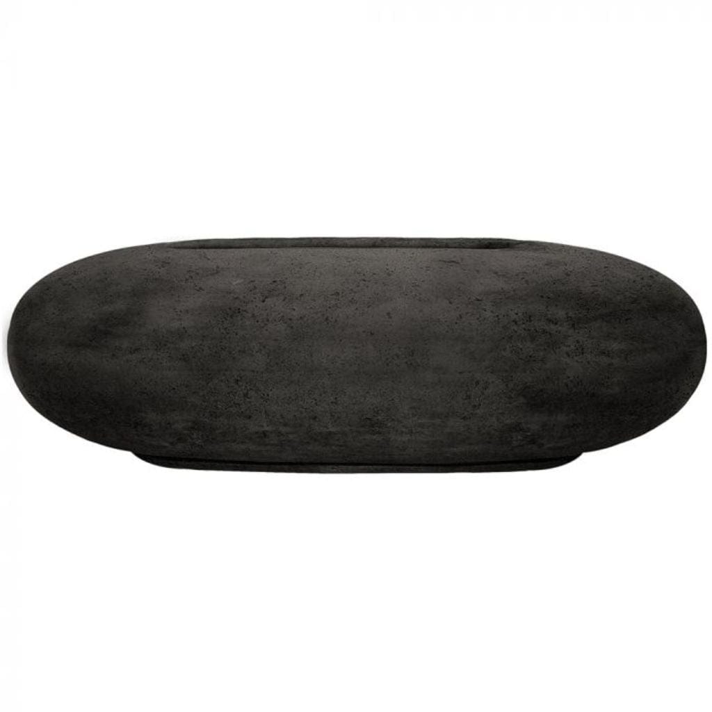 Prism Hardscapes Pebble 56" Ebony Oval Concrete Propane Gas Fire Pit Table