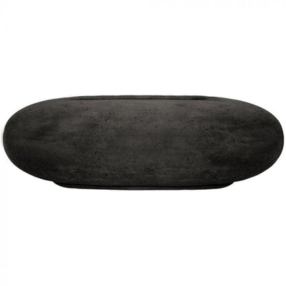 Prism Hardscapes Pebble 56" Ebony Oval Concrete Propane Gas Fire Pit Table
