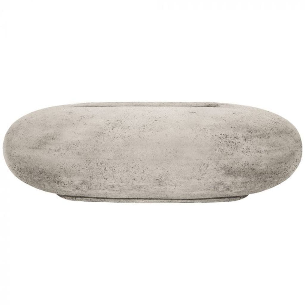 Prism Hardscapes Pebble 56" Natural Oval Concrete Propane Gas Fire Pit Table