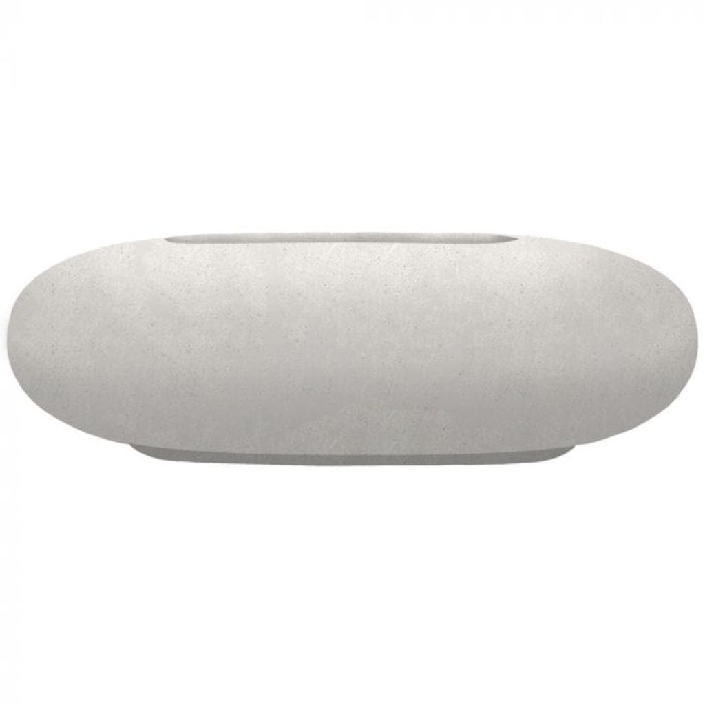 Prism Hardscapes Pebble 56" Ultra White Oval Concrete Propane Gas Fire Pit Table