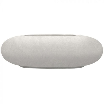 Prism Hardscapes Pebble 56" Ultra White Oval Concrete Propane Gas Fire Pit Table