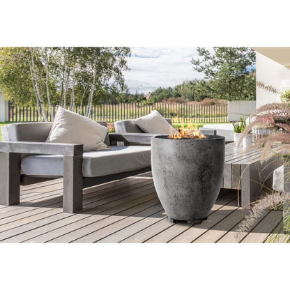 Prism Hardscapes Pentola 1 24" Ultra White Round Concrete Propane Gas Fire Pit Bowl