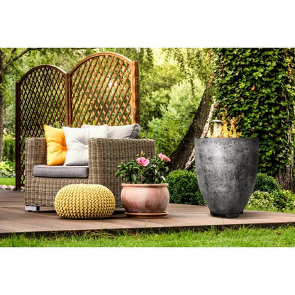 Prism Hardscapes Pentola 1 24" Ultra White Round Concrete Propane Gas Fire Pit Bowl