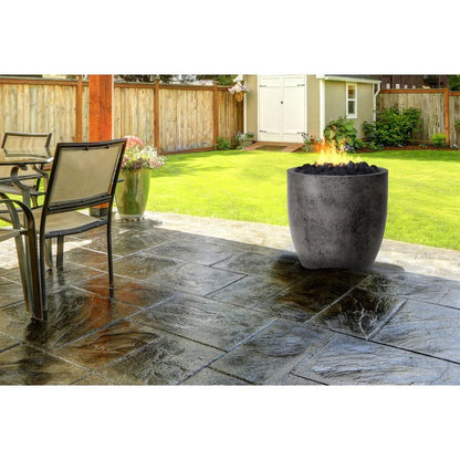 Prism Hardscapes Pentola 2 24" Ebony Round Concrete Propane Gas Fire Pit Bowl
