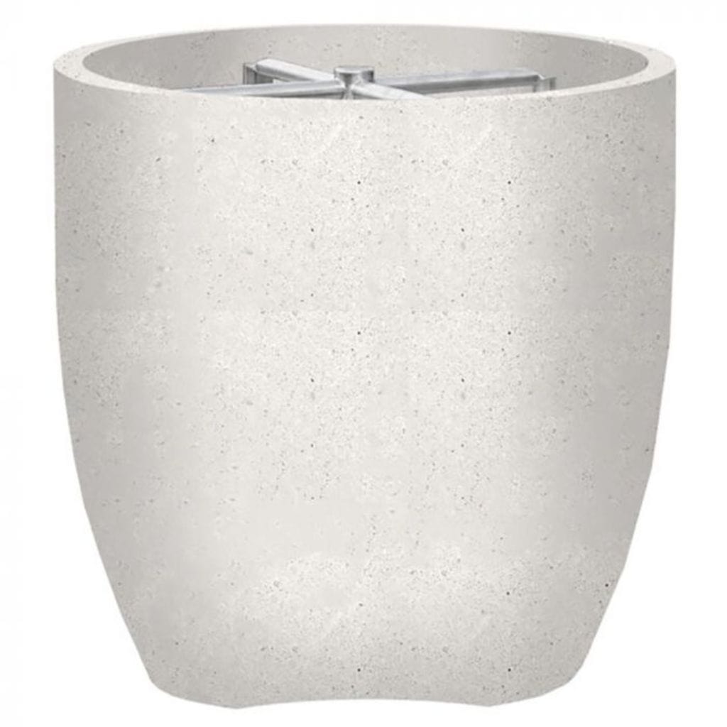 Prism Hardscapes Pentola 2 24" Ultra White Round Concrete Natural Gas Fire Pit Bowl