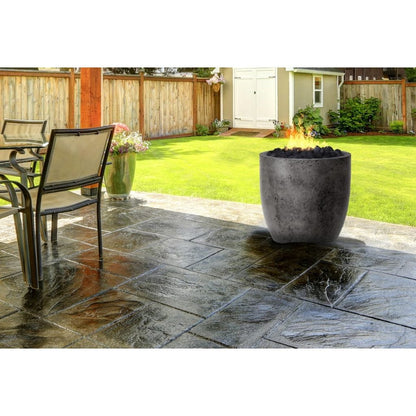 Prism Hardscapes Pentola 2 24" Ultra White Round Concrete Propane Gas Fire Pit Bowl