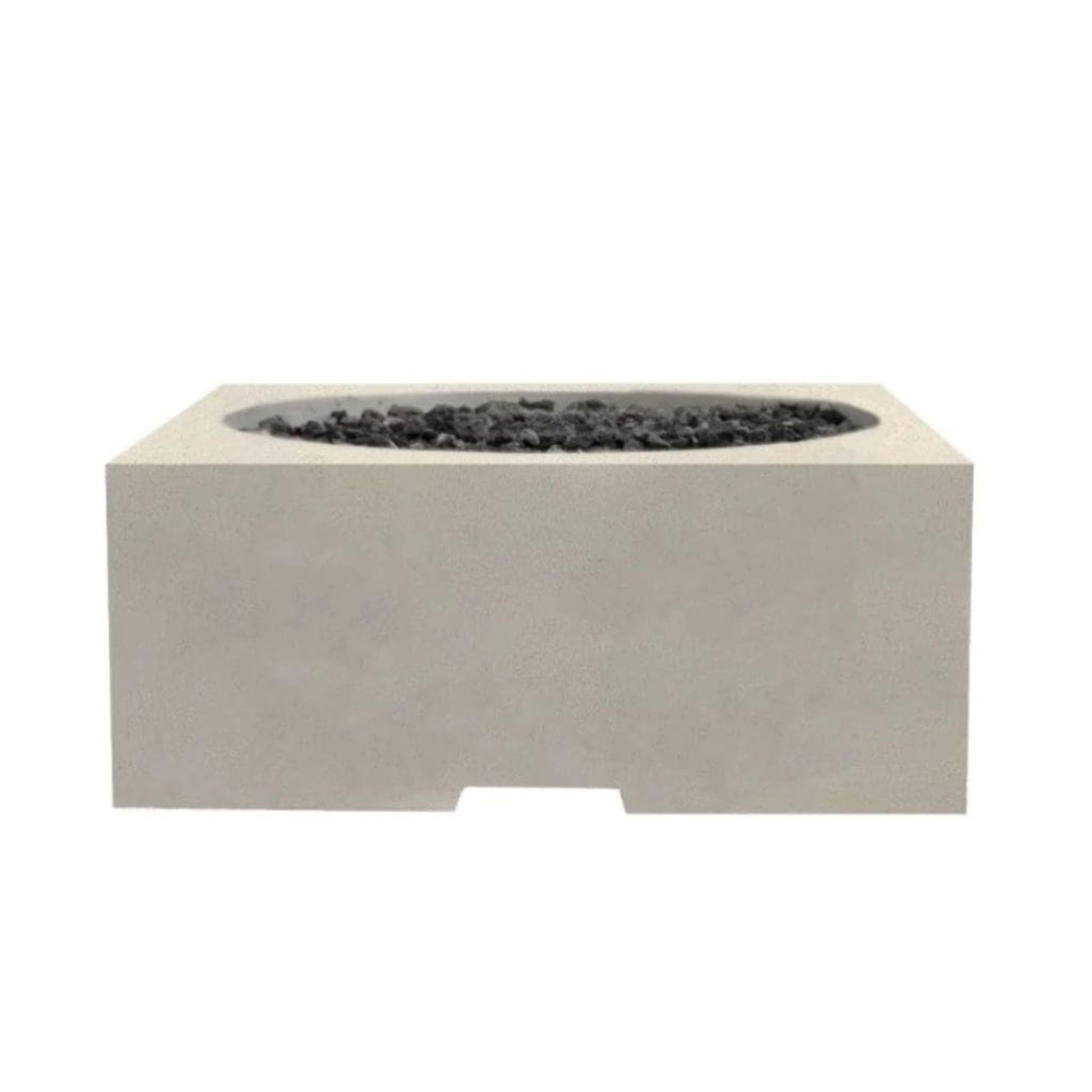 Prism Hardscapes Piazza 39" Coastal Square Glass Fiber Reinforced Cement Liquid Propane Fire Pit Table