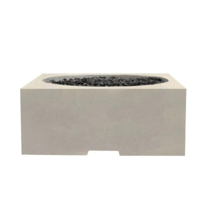 Prism Hardscapes Piazza 39" Coastal Square Glass Fiber Reinforced Cement Liquid Propane Fire Pit Table