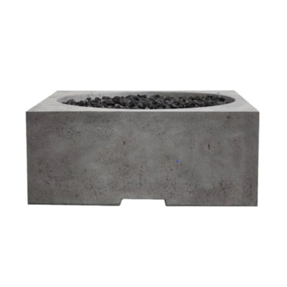 Prism Hardscapes Piazza 39" Pewter Square Glass Fiber Reinforced Cement Natural Gas Fire Pit Table