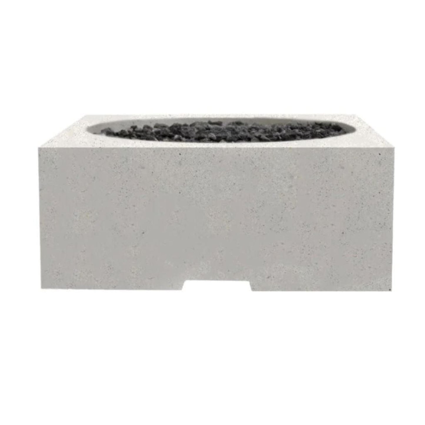 Prism Hardscapes Piazza 39" Ultra White Square Glass Fiber Reinforced Cement Natural Gas Fire Pit Table