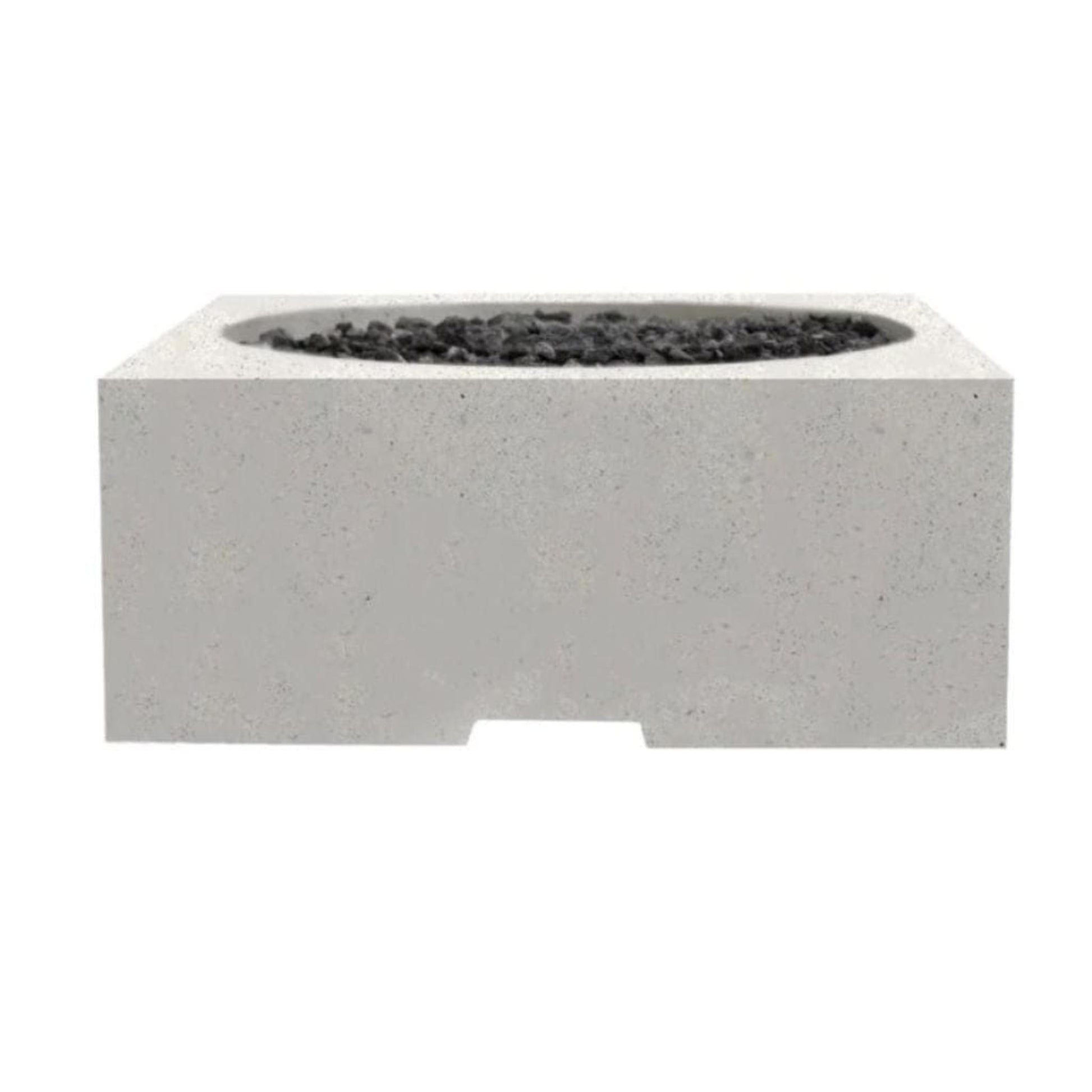 Prism Hardscapes Piazza 39" Ultra White Square Glass Fiber Reinforced Cement Natural Gas Fire Pit Table