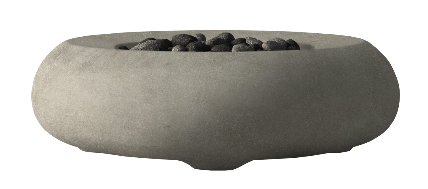 Prism Hardscapes Pietra 49" Natural Modern Concrete Natural Gas Fire Bowl