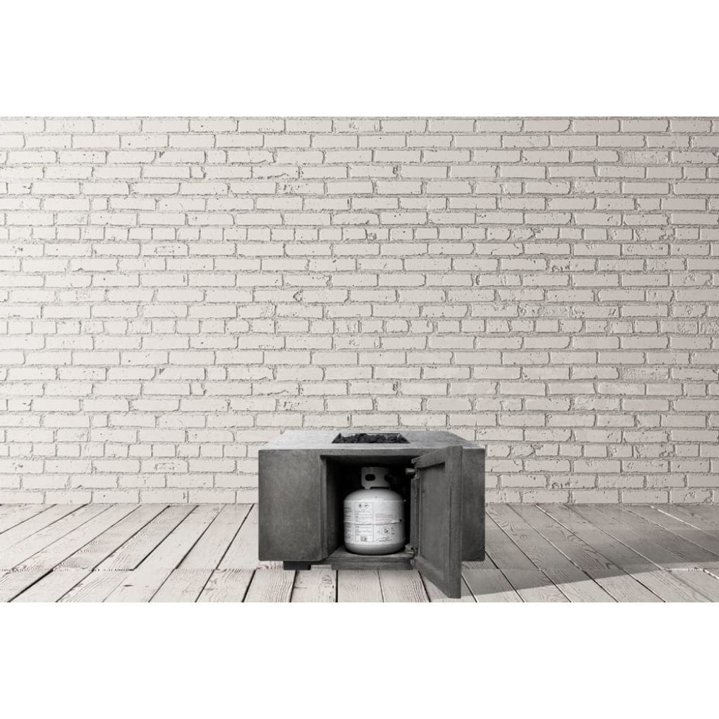 Prism Hardscapes Porto 58 58" Ebony Rectangular Concrete Propane Gas Fire Pit Table