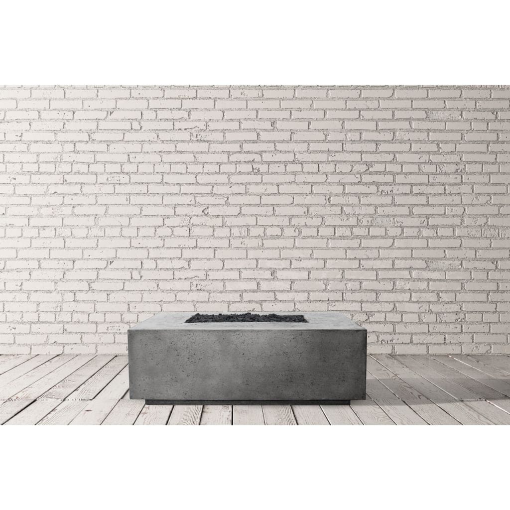 Prism Hardscapes Porto 58 58" Natural Rectangular Concrete Propane Gas Fire Pit Table