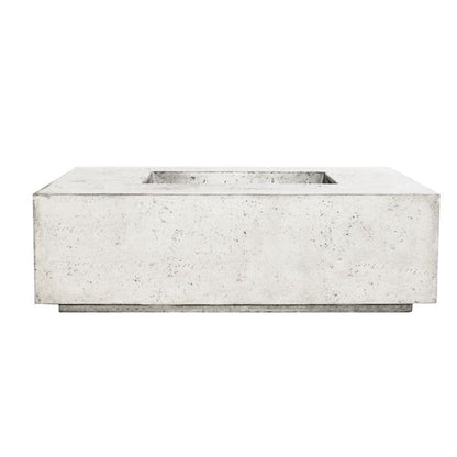 Prism Hardscapes Porto 58 58" Ultra White Rectangular Concrete Propane Gas Fire Pit Table