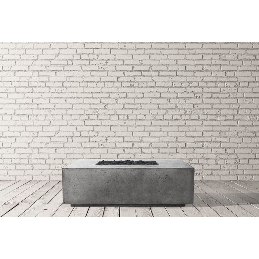 Prism Hardscapes Porto 68 68" Ultra White Rectangular Concrete Propane Gas Fire Pit Table