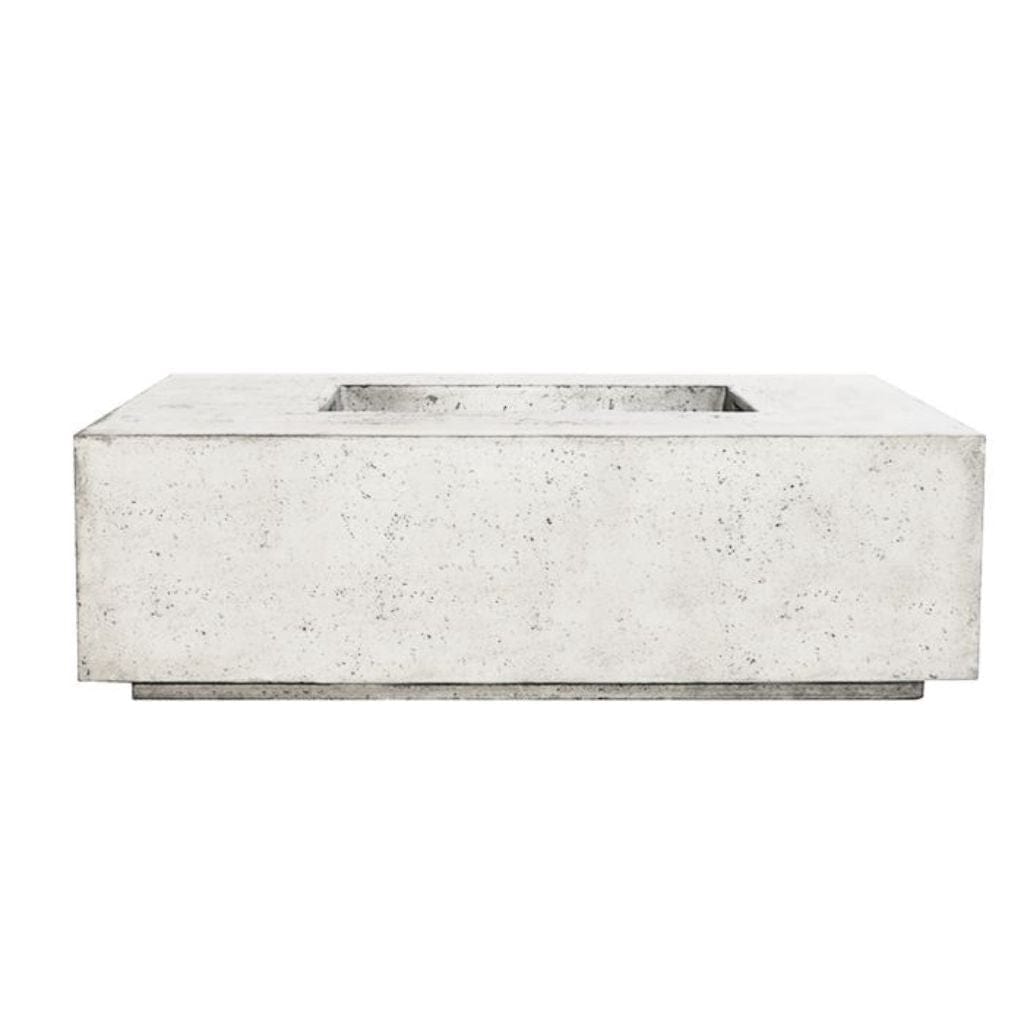 Prism Hardscapes Porto 68 68" Ultra White Rectangular Concrete Propane Gas Fire Pit Table