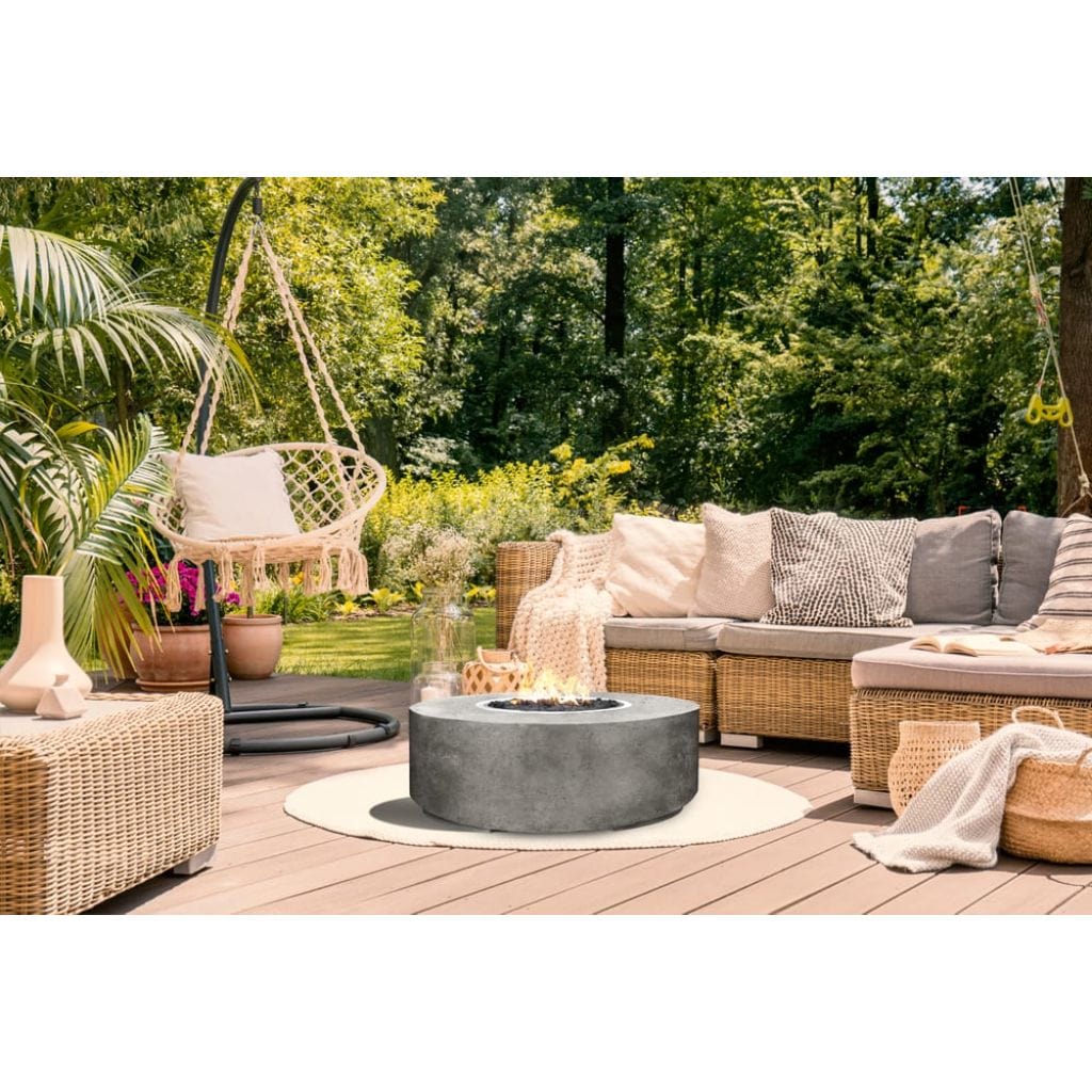 Prism Hardscapes Rotondo 48" Cafe Round Concrete Natural Gas Fire Pit Bowl