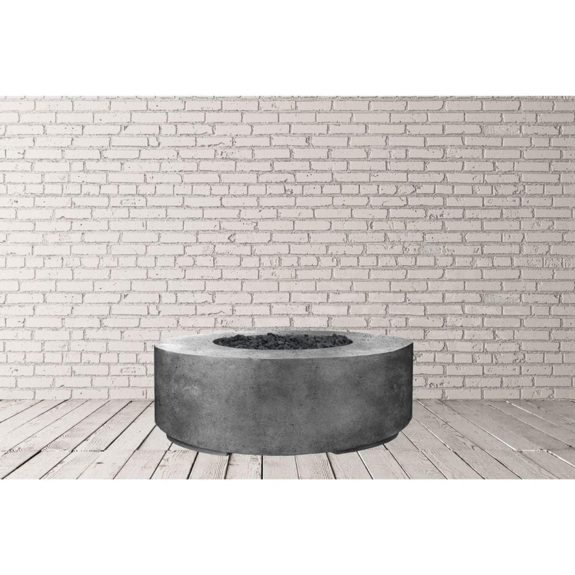 Prism Hardscapes Rotondo 48" Ebony Round Concrete Propane Gas Fire Pit Bowl