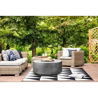 Prism Hardscapes Rotondo 48" Ebony Round Concrete Propane Gas Fire Pit Bowl