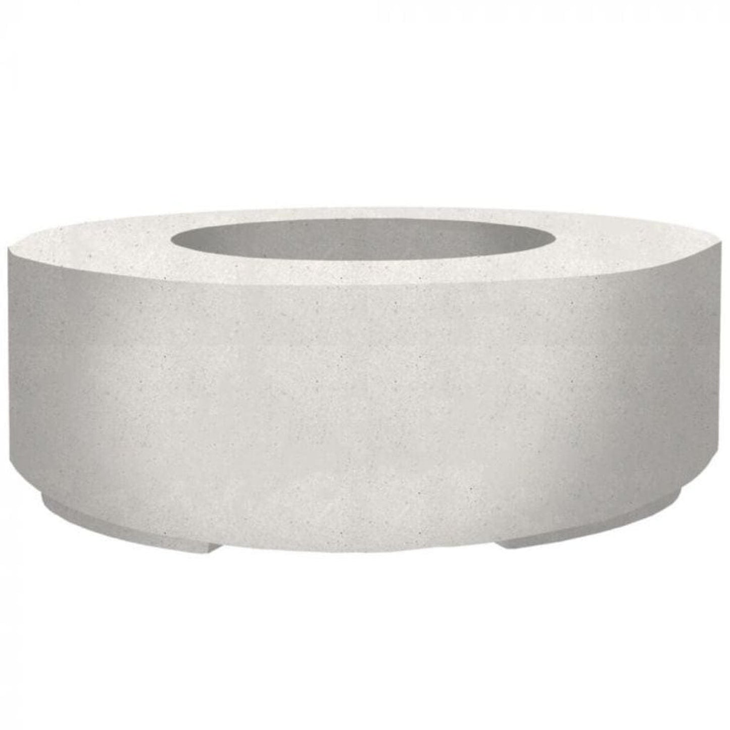 Prism Hardscapes Rotondo 48" Ultra White Round Concrete Natural Gas Fire Pit Bowl