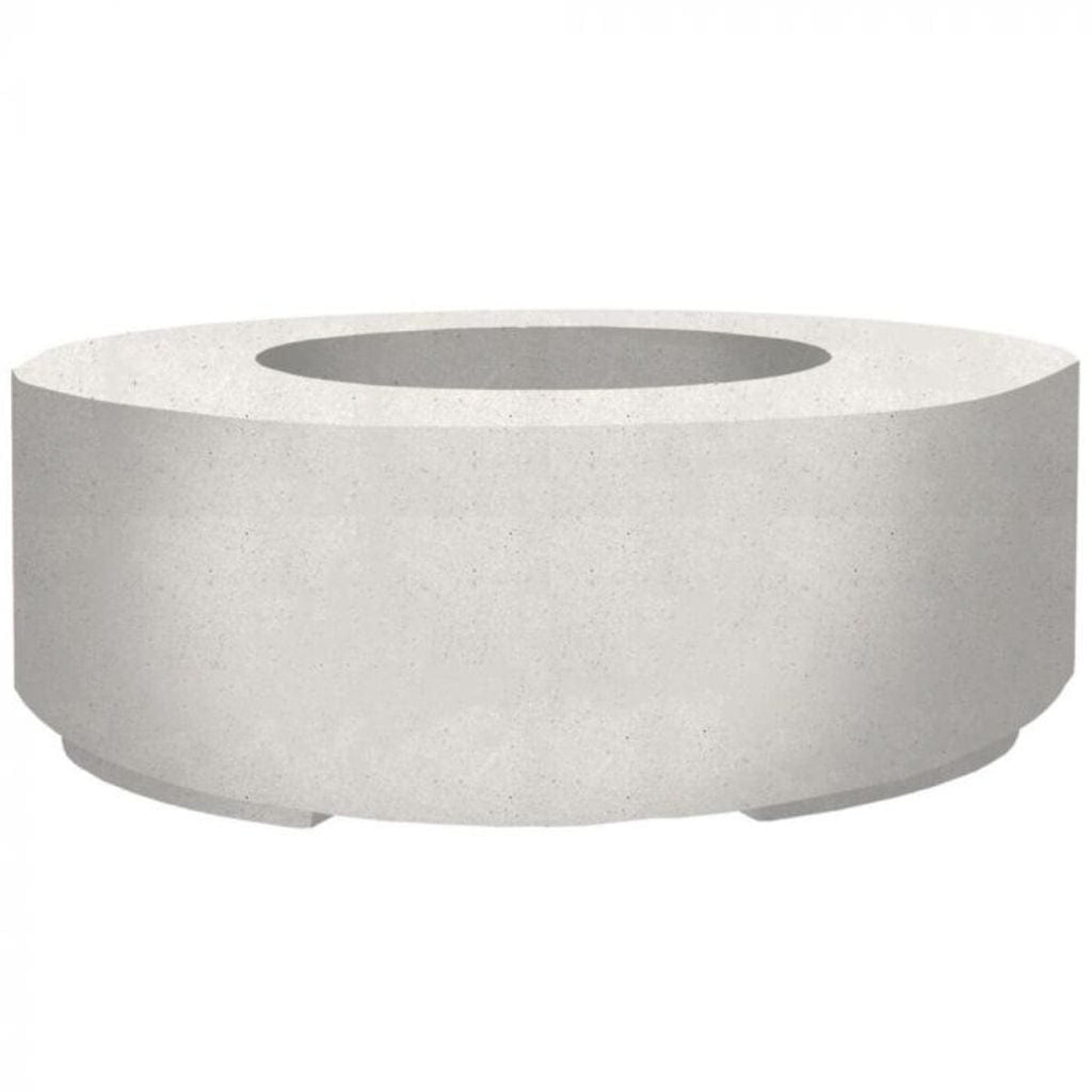 Prism Hardscapes Rotondo 48" Ultra White Round Concrete Natural Gas Fire Pit Bowl