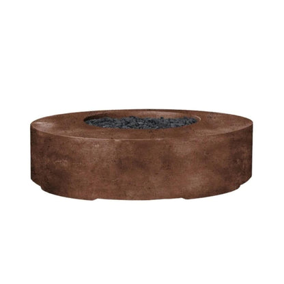 Prism Hardscapes Rotondo 80 80" Cafe Round Concrete Propane Gas Fire Pit Bowl With Match Lit Ignition