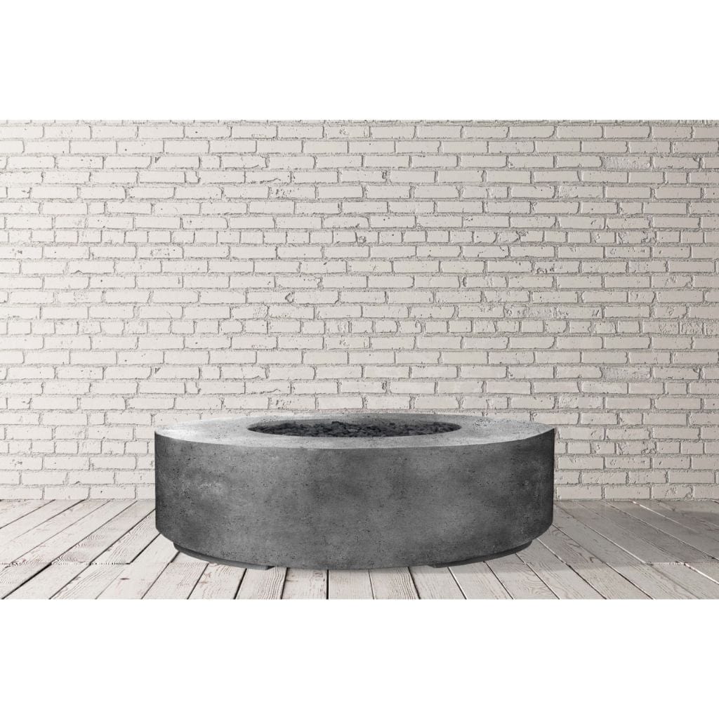 Prism Hardscapes Rotondo 80 80" Pewter Round Concrete Propane Gas Fire Pit Bowl With Match Lit Ignition