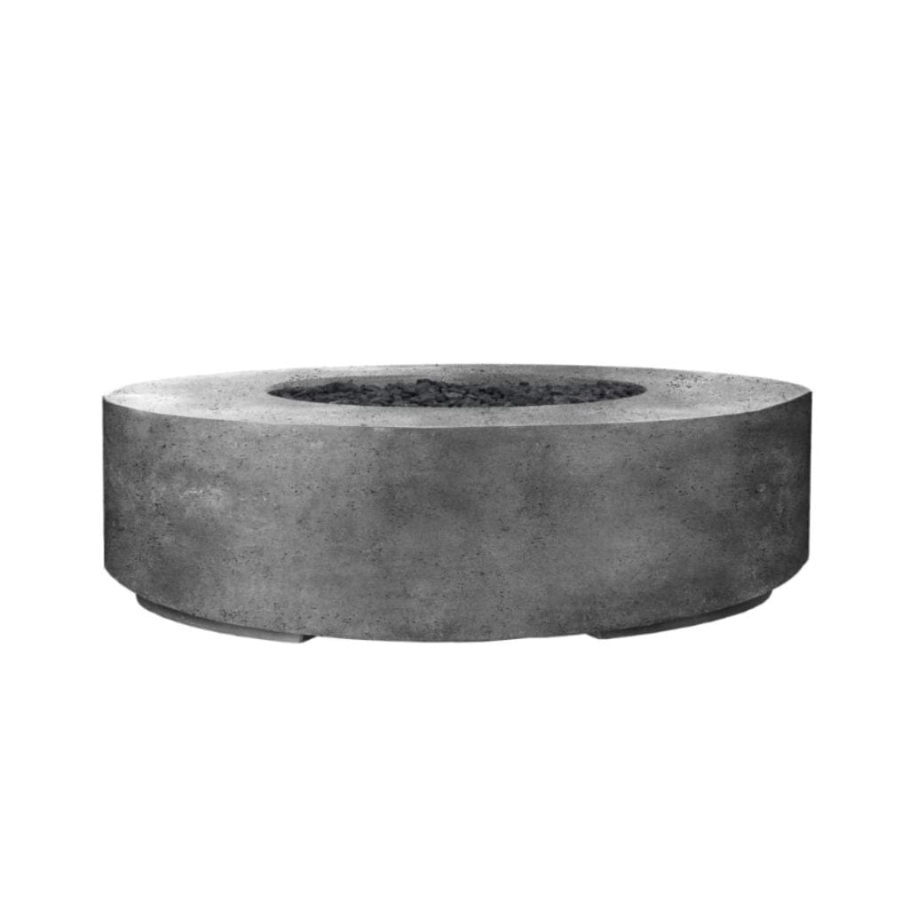 Prism Hardscapes Rotondo 80 80" Pewter Round Concrete Propane Gas Fire Pit Bowl With Match Lit Ignition