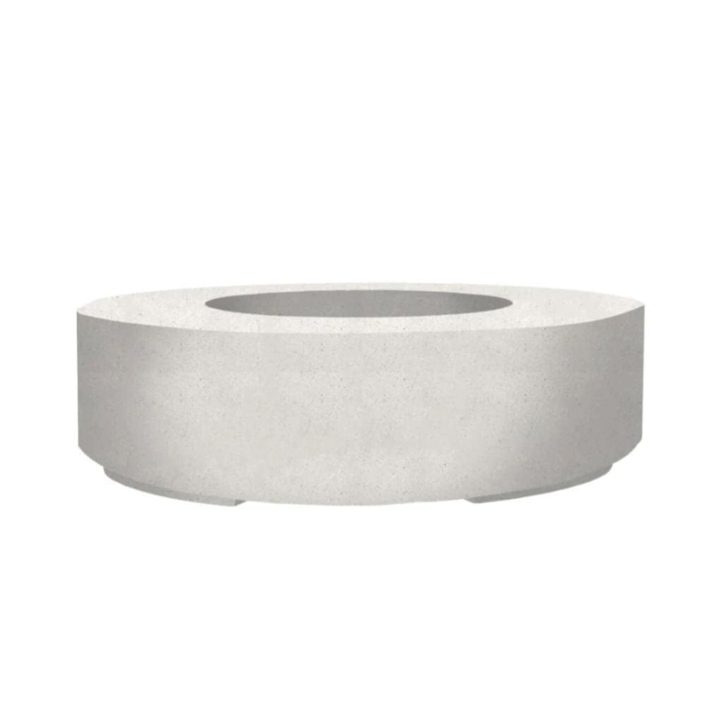 Prism Hardscapes Rotondo 80 80" Ultra White Round Concrete Natural Gas Fire Pit Bowl With Match Lit Ignition