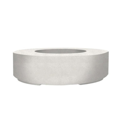 Prism Hardscapes Rotondo 80 80" Ultra White Round Concrete Propane Gas Fire Pit Bowl With Match Lit Ignition