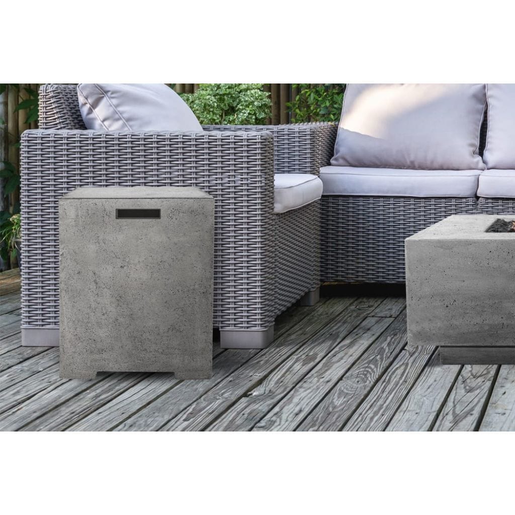 Prism Hardscapes Sausalito 16" Ebony Square Concrete Propane Tank Enclosure