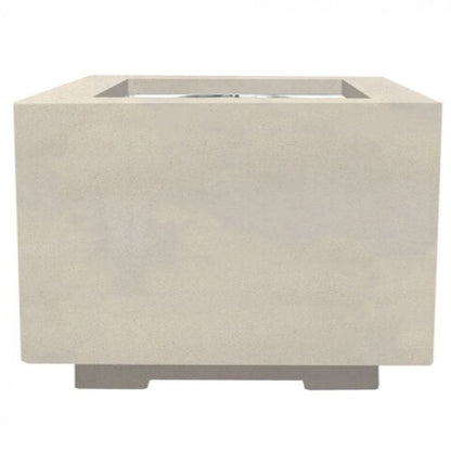 Prism Hardscapes Scatola 2 24" Ultra White Square Concrete Propane Gas Fire Pit Table