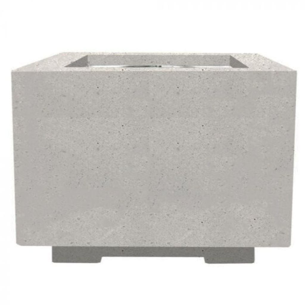 Prism Hardscapes Scatola 2 24" Ultra White Square Concrete Propane Gas Fire Pit Table