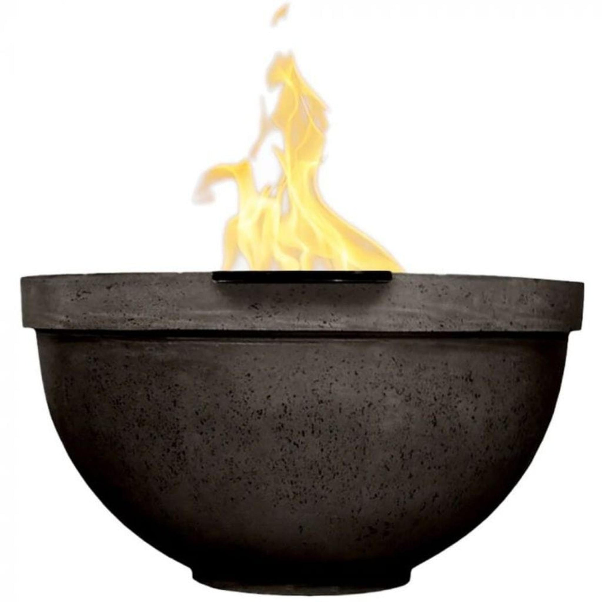 Prism Hardscapes Sorrento 33" Ebony Round Concrete Match Lit Natural Gas Pit Bowl