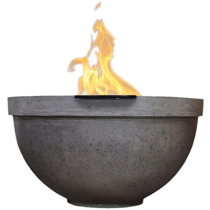 Prism Hardscapes Sorrento 33" Pewter Round Concrete Match Lit Natural Gas Pit Bowl